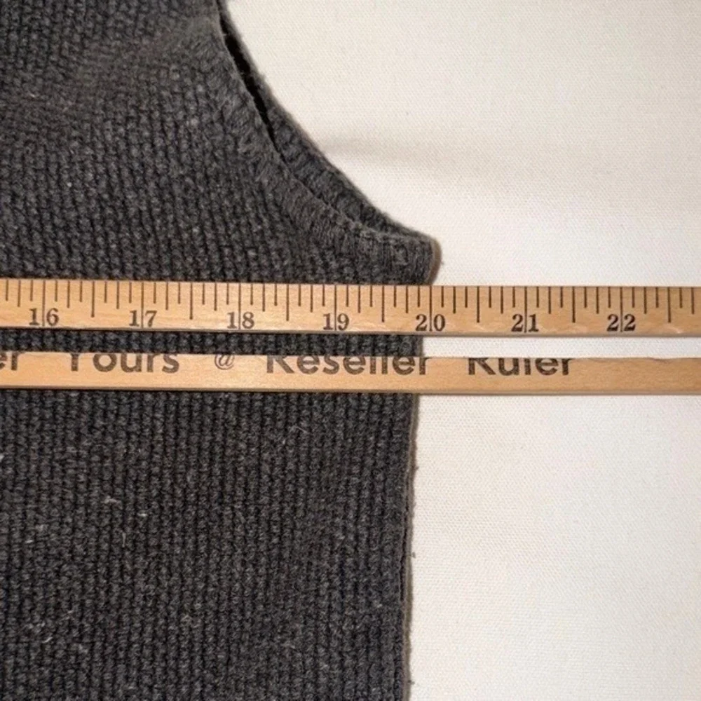 Structure Sweater Vest Mens Large La Collezioni Gray Full Zip Ramie Cotton Blend
